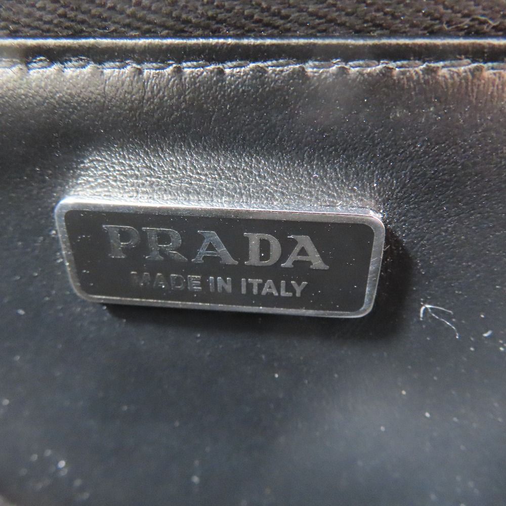 Prada Shoulder Mini Bag Chain Pouch Coin Case Leather Black — view 8