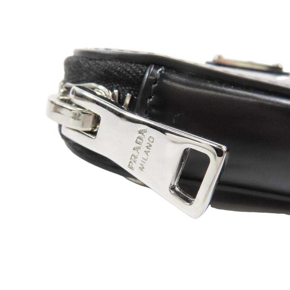 Prada Shoulder Mini Bag Chain Pouch Coin Case Leather Black — view 7