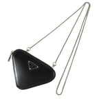 Prada Shoulder Mini Bag Chain Pouch Coin Case Leather Black — view 4