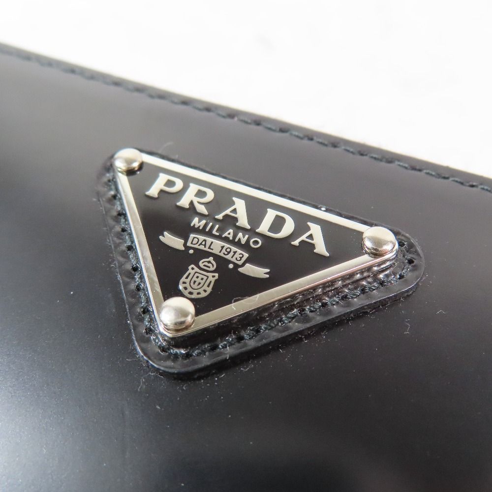 Prada Shoulder Mini Bag Chain Pouch Coin Case Leather Black — view 6