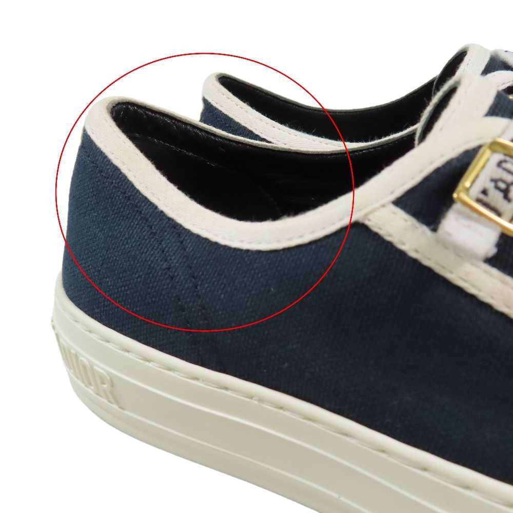 Dior Walk'n Canvas Low Cut Sneakers Shoes Logo 37.5 Black — view 8