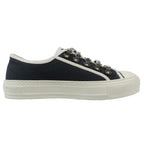 Dior Walk'n Canvas Low Cut Sneakers Shoes Logo 37.5 Black — view 3