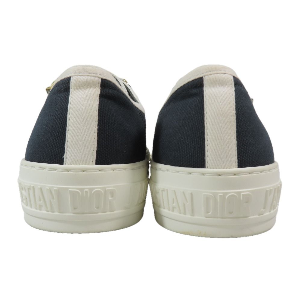 Dior Walk'n Canvas Low Cut Sneakers Shoes Logo 37.5 Black — view 2