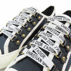 Dior Walk'n Canvas Low Cut Sneakers Shoes Logo 37.5 Black — view 6