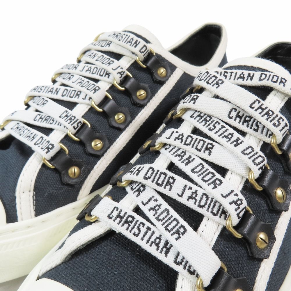 Dior Walk'n Canvas Low Cut Sneakers Shoes Logo 37.5 Black — view 6