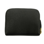 Prada Saffiano Leather Coin Purse Wallet Compact Black Gold — view 2