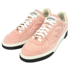 Chanel CC Logo Sneakers Shoes Low Cut Suede Leather — view 3