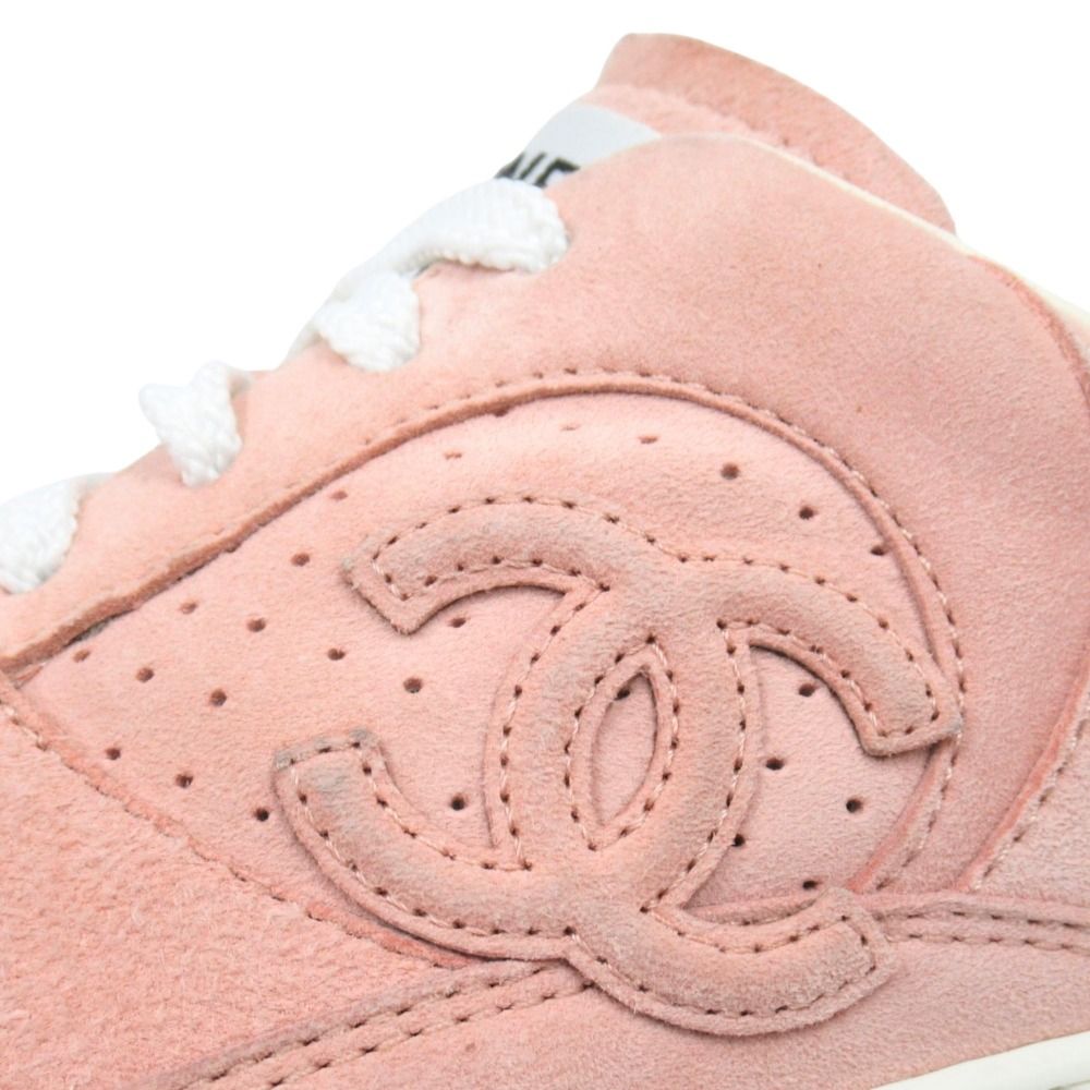 Chanel CC Logo Sneakers Shoes Low Cut Suede Leather — view 5