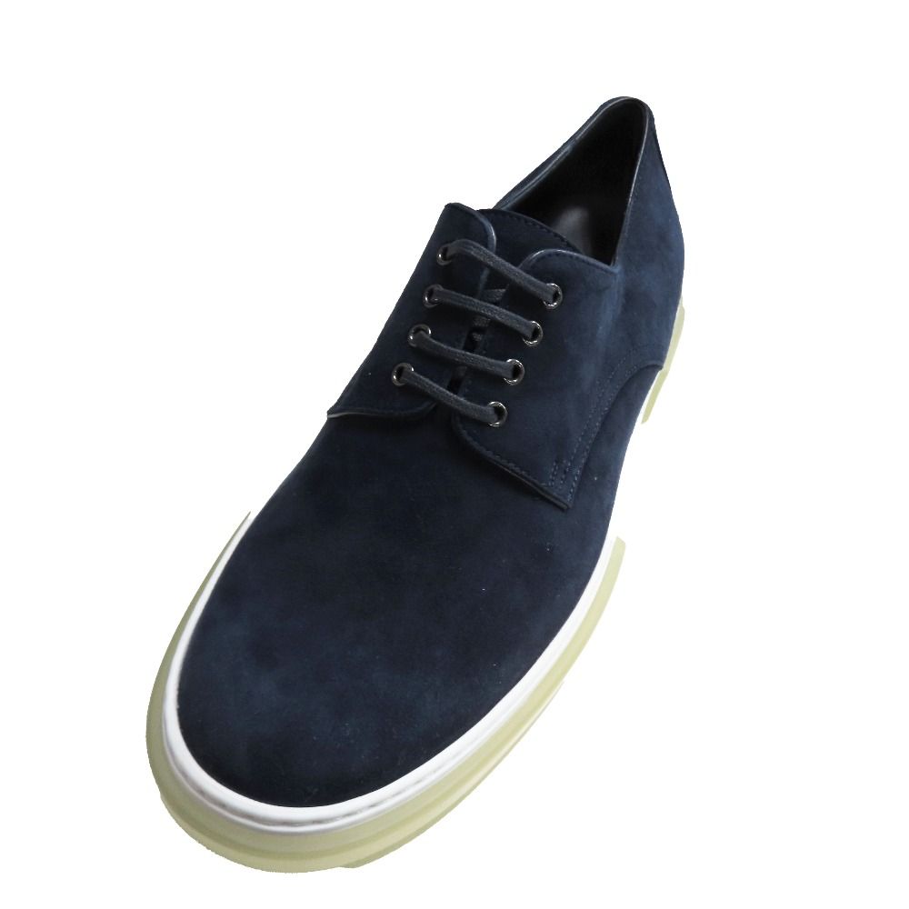 Hermes Eveil Sneakers Low Cut Suede Leather Shoes 41 Navy — view 4