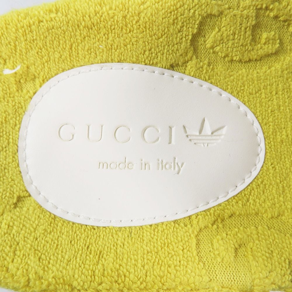 Gucci Adidas GG All Over Pattern Trefoil Logo Platform Sandals Shoes Yellow — view 8