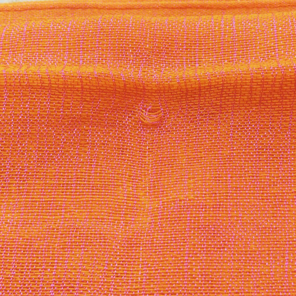 Hermes Cashmere Silk Large Shawl Plume Stitching Scarf Orange Blue — view 4