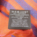 Hermes Cashmere Silk Large Shawl Plume Stitching Scarf Orange Blue — view 6