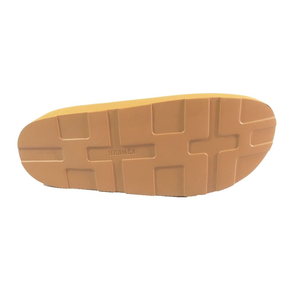 Hermes Enid Thick Sole Sandals Shoes Platform Diamant Buckle Brown — view 6