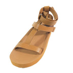 Hermes Enid Thick Sole Sandals Shoes Platform Diamant Buckle Brown — view 4