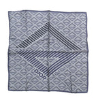 Dior CD Diamond Logo All Over Pattern Shawl Silk 100% Gray Navy Scarf — view 2