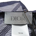 Dior CD Diamond Logo All Over Pattern Shawl Silk 100% Gray Navy Scarf — view 4