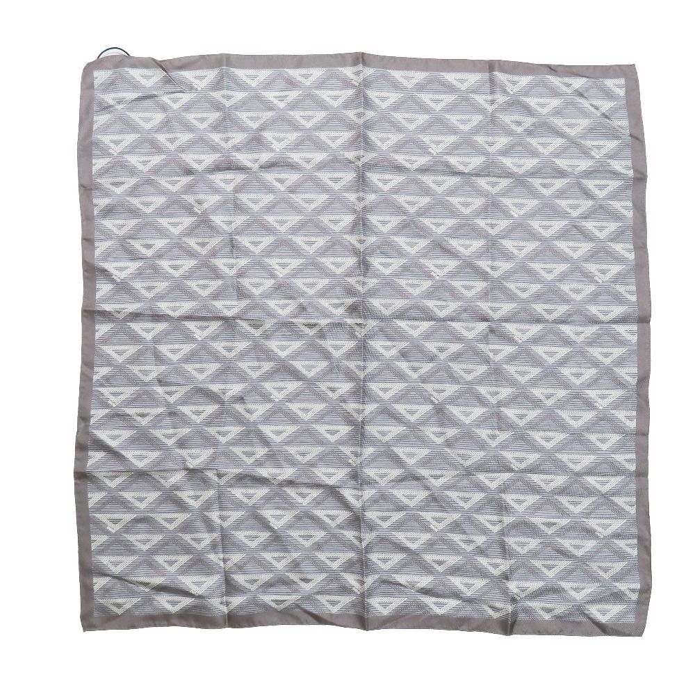 Dior CD Diamond Logo All Pattern Shawl Silk 100% Gray Scarf — view 2