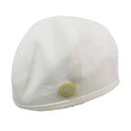 Hermes Beret Cap Hat One Point Sun Motif Hemp Cotton 57 White — view 4