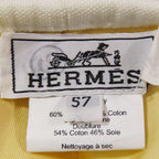 Hermes Beret Cap Hat One Point Sun Motif Hemp Cotton 57 White — view 6