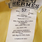 Hermes Beret Cap Hat One Point Sun Motif Hemp Cotton 57 White — view 7