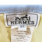 Hermes Beret Cap Hat One Point Sun Motif Chien Blue Linen Cotton 57 — view 6