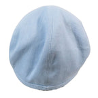 Hermes Beret Cap Hat One Point Sun Motif Chien Blue Linen Cotton 57 — view 3