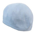 Hermes Beret Cap Hat One Point Sun Motif Chien Blue Linen Cotton 57 — view 2