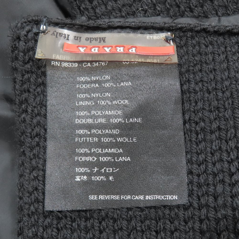 Prada Sport Reversible Nylon Knit Scarf Shawl Archive Vintage Black Sweater — view 6