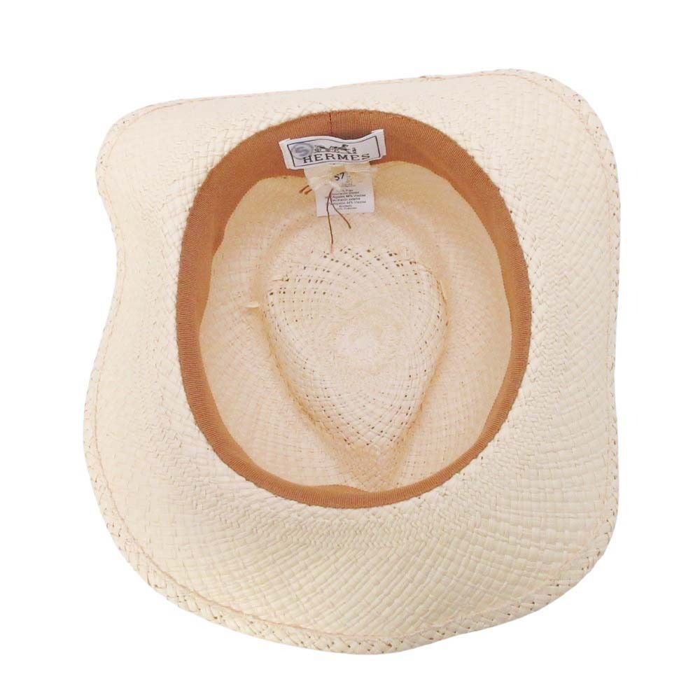 Hermes Garden Sous le Charme D'orphee Hat Straw Hat Folded Hat Ex a Dos le — view 5