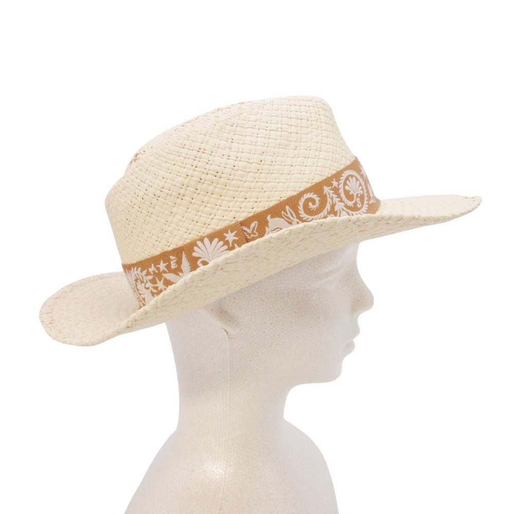 Hermes Garden Sous le Charme D'orphee Hat Straw Hat Folded Hat Ex a Dos le — view 4