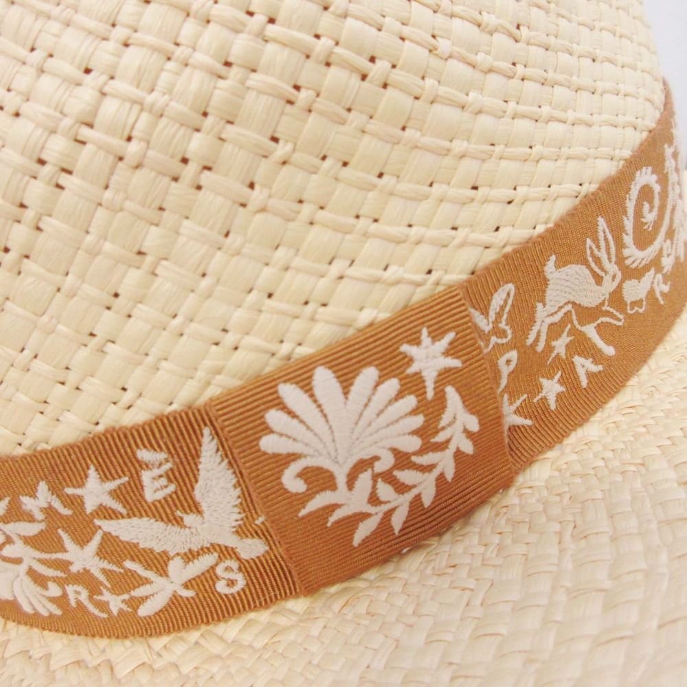 Hermes Garden Sous le Charme D'orphee Hat Straw Hat Folded Hat Ex a Dos le — view 7