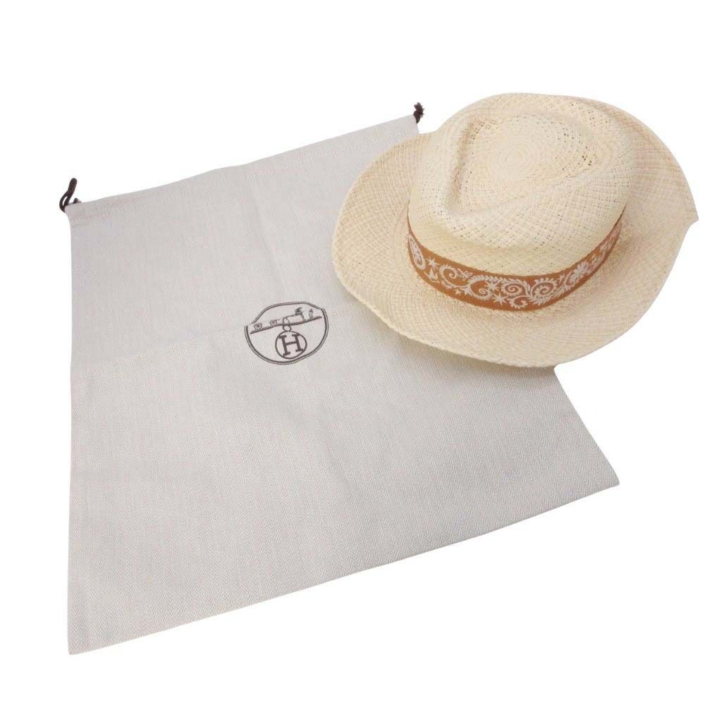 Hermes Garden Sous le Charme D'orphee Hat Straw Hat Folded Hat Ex a Dos le — view 8