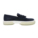 Hermes Suede Tassel Slip on Loafers Sneakers Shoes 40.5 Navy — view 5