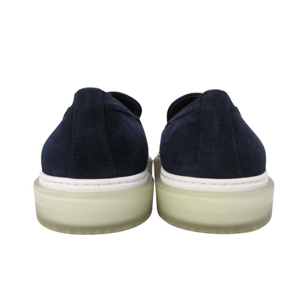 Hermes Suede Tassel Slip on Loafers Sneakers Shoes 40.5 Navy — view 6