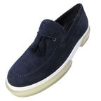Hermes Suede Tassel Slip on Loafers Sneakers Shoes 40.5 Navy — view 2