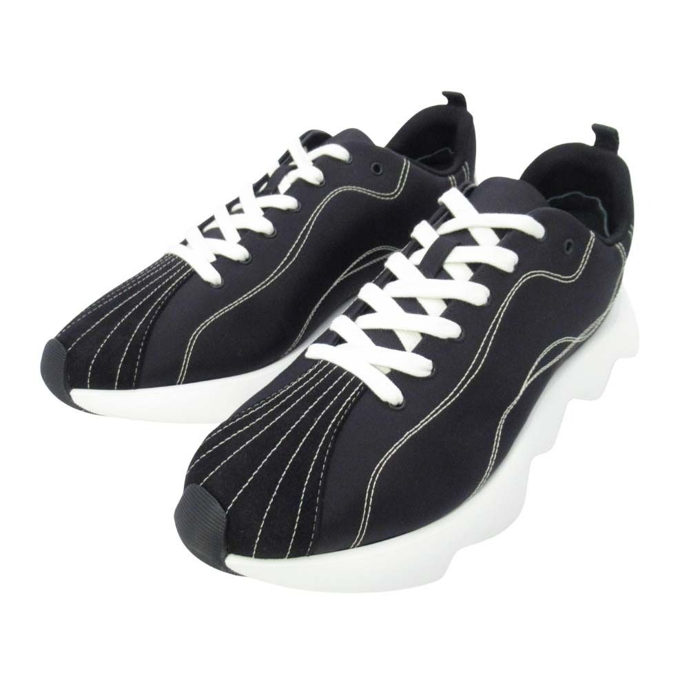 Hermes Envol Thick Sole Sneakers Stitch Nylon Canvas Shoes 41.5 Black — view 2