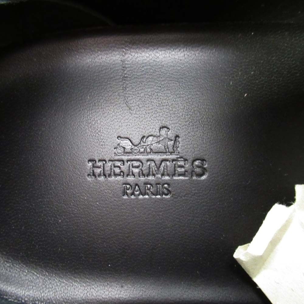 Hermes Envol Thick Sole Sneakers Stitch Nylon Canvas Shoes 41.5 Black — view 9