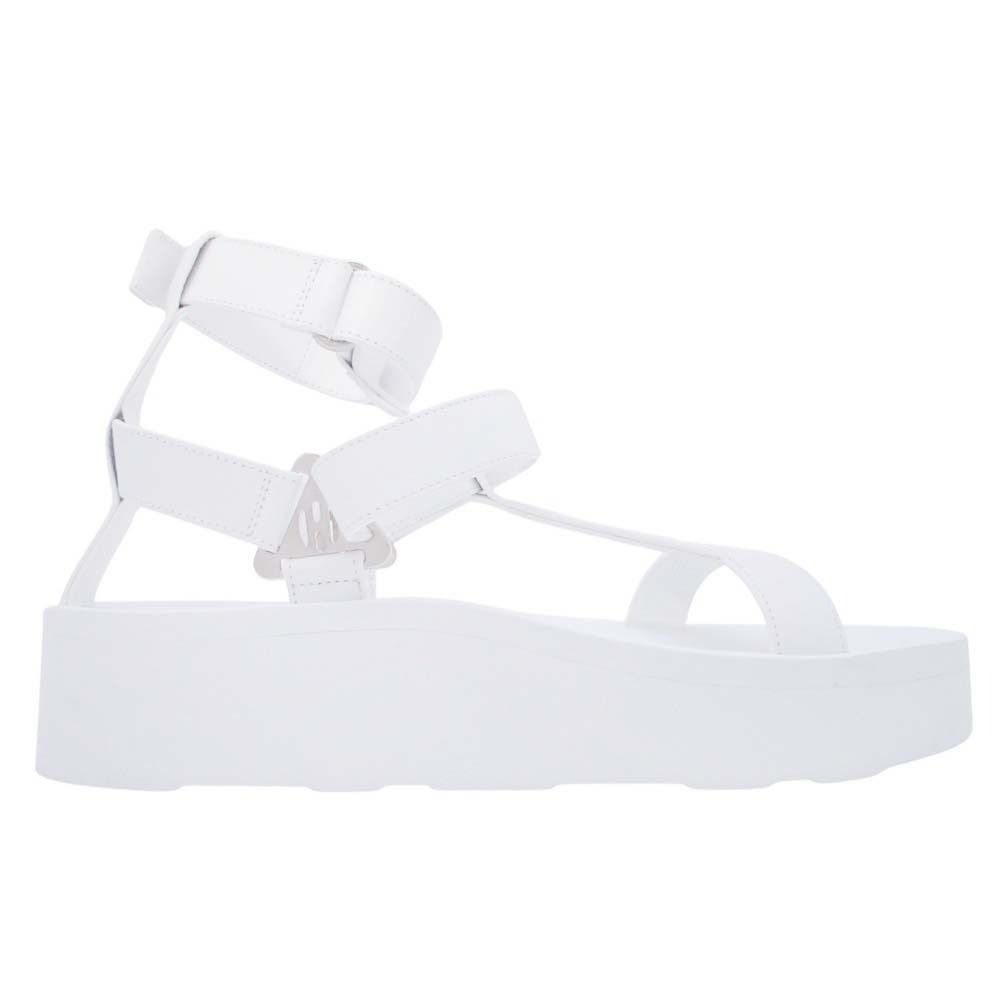 Hermes Enid Thick Sole Sandals Shoes Platform Diamant Buckle 37 White — view 2