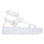 Hermes Enid Thick Sole Sandals Shoes Platform Diamant Buckle 37 White — view 2