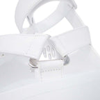 Hermes Enid Thick Sole Sandals Shoes Platform Diamant Buckle 37 White — view 6