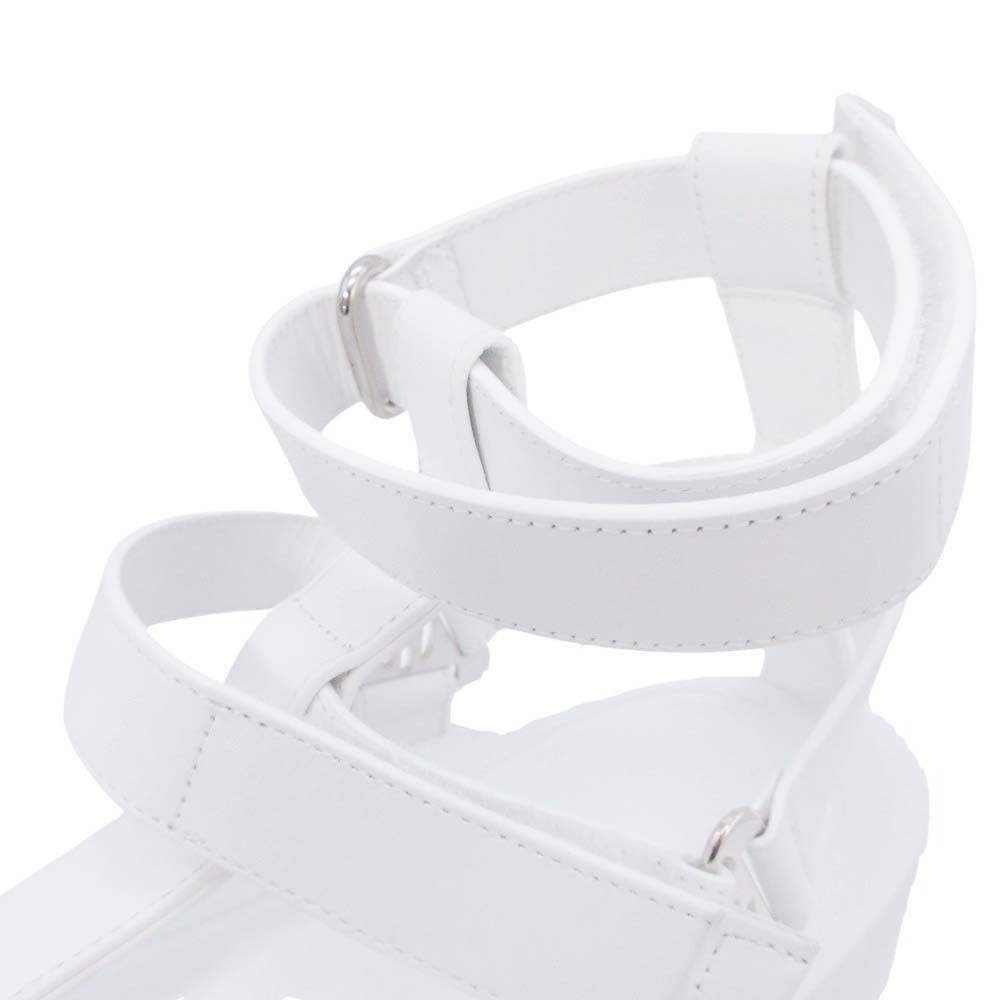 Hermes Enid Thick Sole Sandals Shoes Platform Diamant Buckle 37 White — view 7
