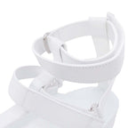 Hermes Enid Thick Sole Sandals Shoes Platform Diamant Buckle 37 White — view 7