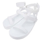 Hermes Enid Thick Sole Sandals Shoes Platform Diamant Buckle 37 White — view 3