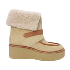Hermes Shearling Boots 2-Way Platform Shoes 38.5 Beige — view 4
