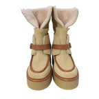 Hermes Shearling Boots 2-Way Platform Shoes 38.5 Beige — view 8