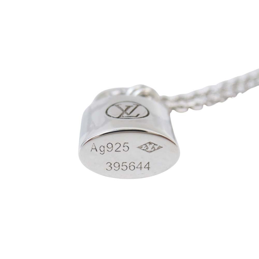 Louis Vuitton LV Logo Pendentif Lockit Necklace Padlock Silver — view 4