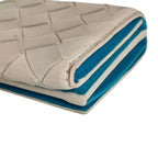 Bottega Veneta Intrecciato Tiny Trifold Wallet Compact White Blue — view 5