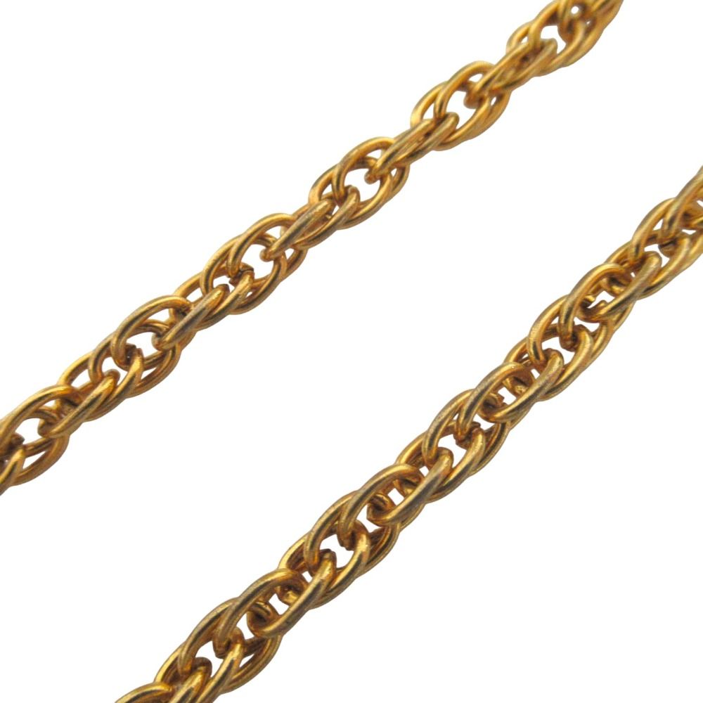 Chanel CC Logo Rhinestone Chain Necklace Gold Plated — view 4