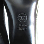 Chanel 23k CC Logo Patent Leather Short Boots Black — view 7