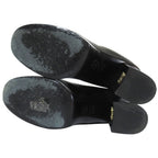 Chanel 23k CC Logo Patent Leather Short Boots Black — view 6